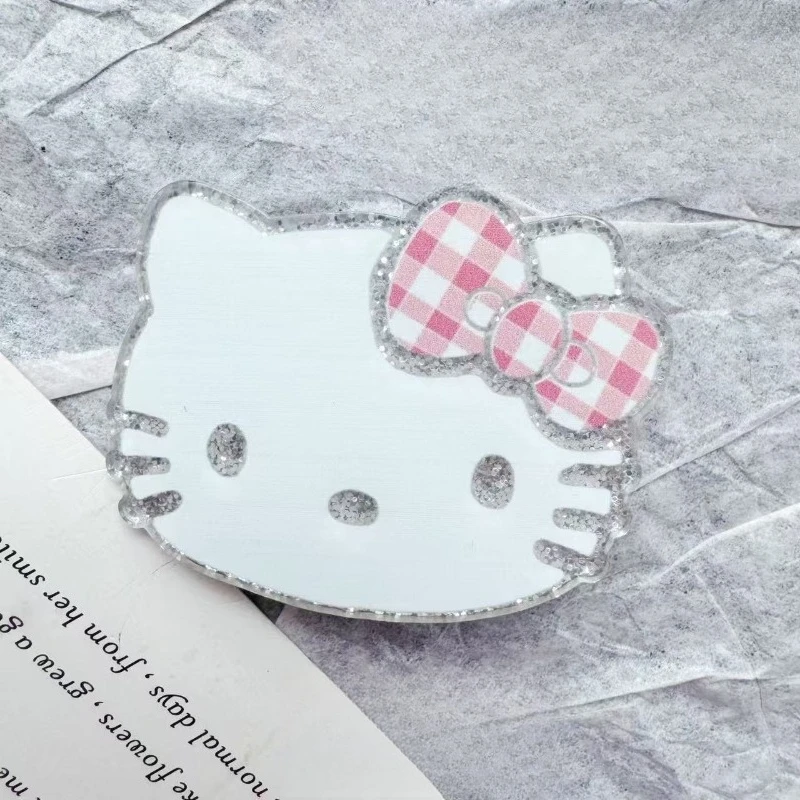 

Набор из 5 заколок для волос Hello Kitty: модные акриловые бантики, блестящие, в стиле аниме, милые боковые заколки-уточки для девочек, оптом для подруг
