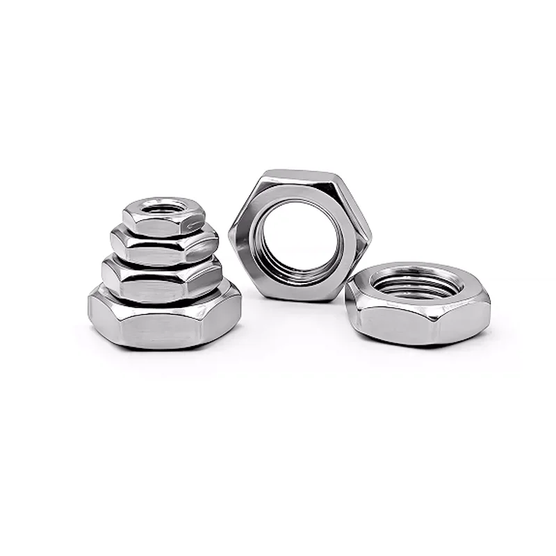 304 Stainless Steel Hex Thin Lock Nut, DIN439 Thin Hexagon Nut M6 M8 M10 M12 M16 M20