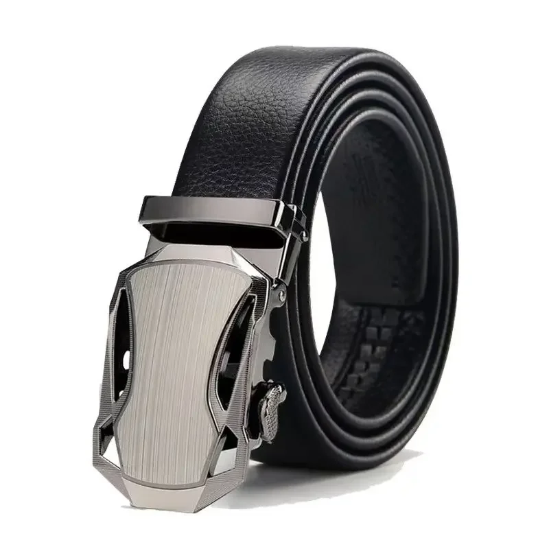 Fashion Business Men's Belt Genuine Luxury Brand Belt Metal Buckle Belt High-Quality PU Leather Soft Belt with Cargo Pants Jeans gallery 1