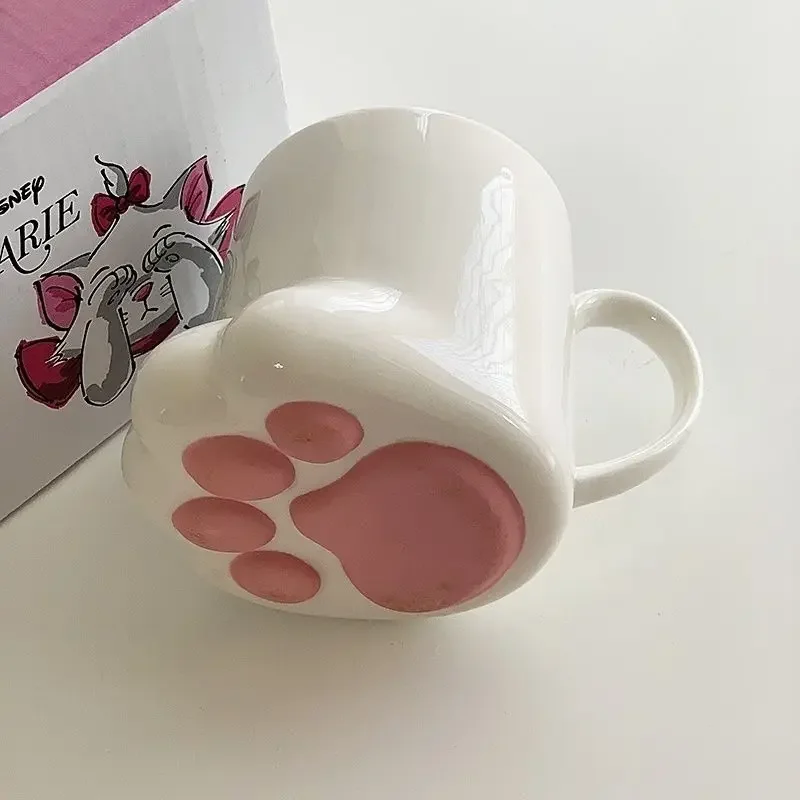 Cute Cat Claw Ceramic Coffee Cup Japanese Cartoon Cup Creative Water Cup Mug White Drinking Water Bottom