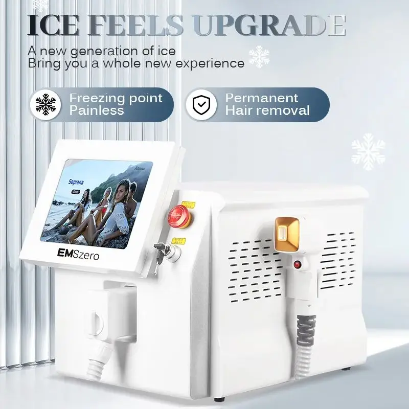

808nm Professional Ice Diode Laser Effective Hair Removal Machine 3 Wavelengths Painless Permanent for Body Face Armpit Home