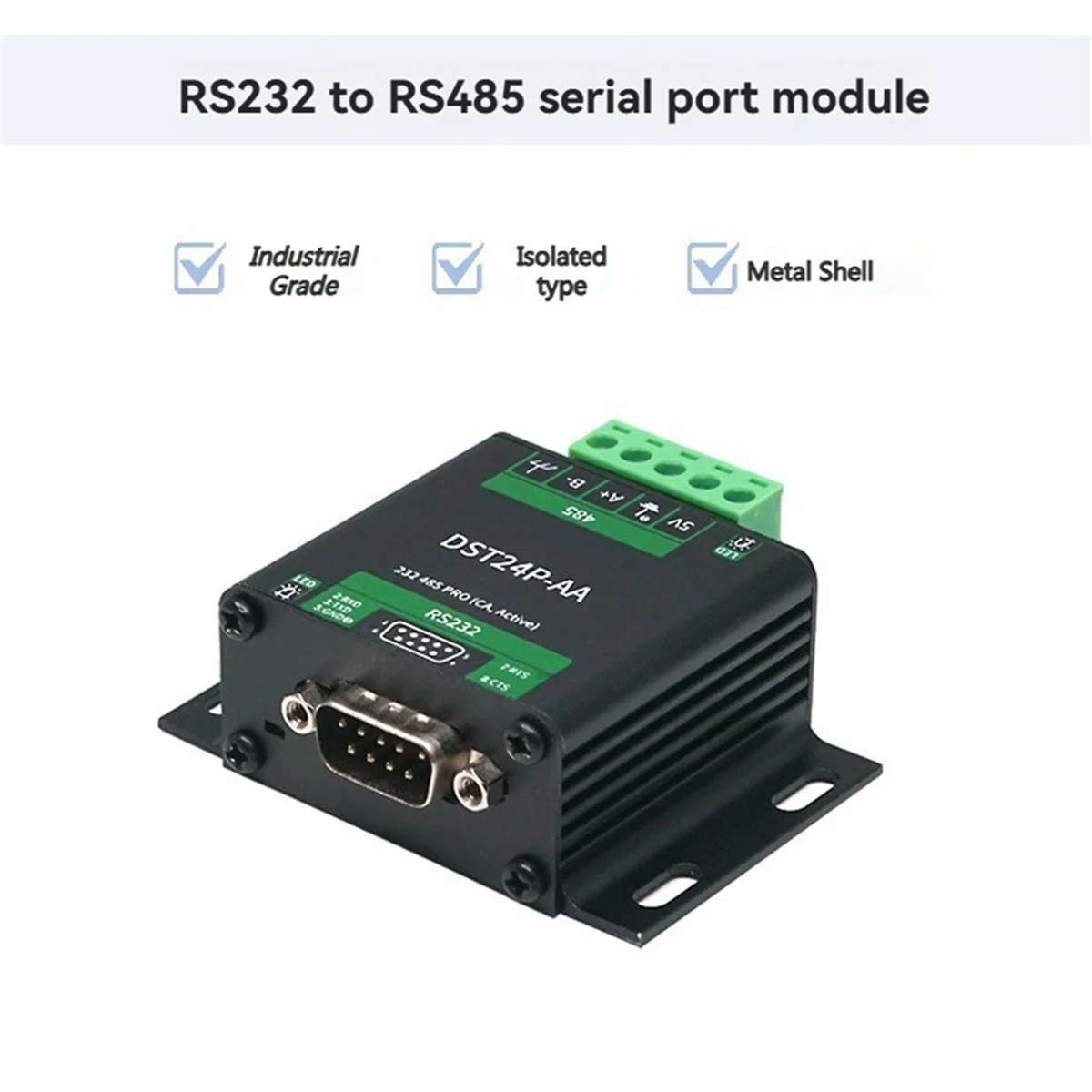 DT77 RS232 422/485 PRO Industrial Grade Isolation Signal Conversion Serial Port Module Converter with Metal Shell DST24P-AA