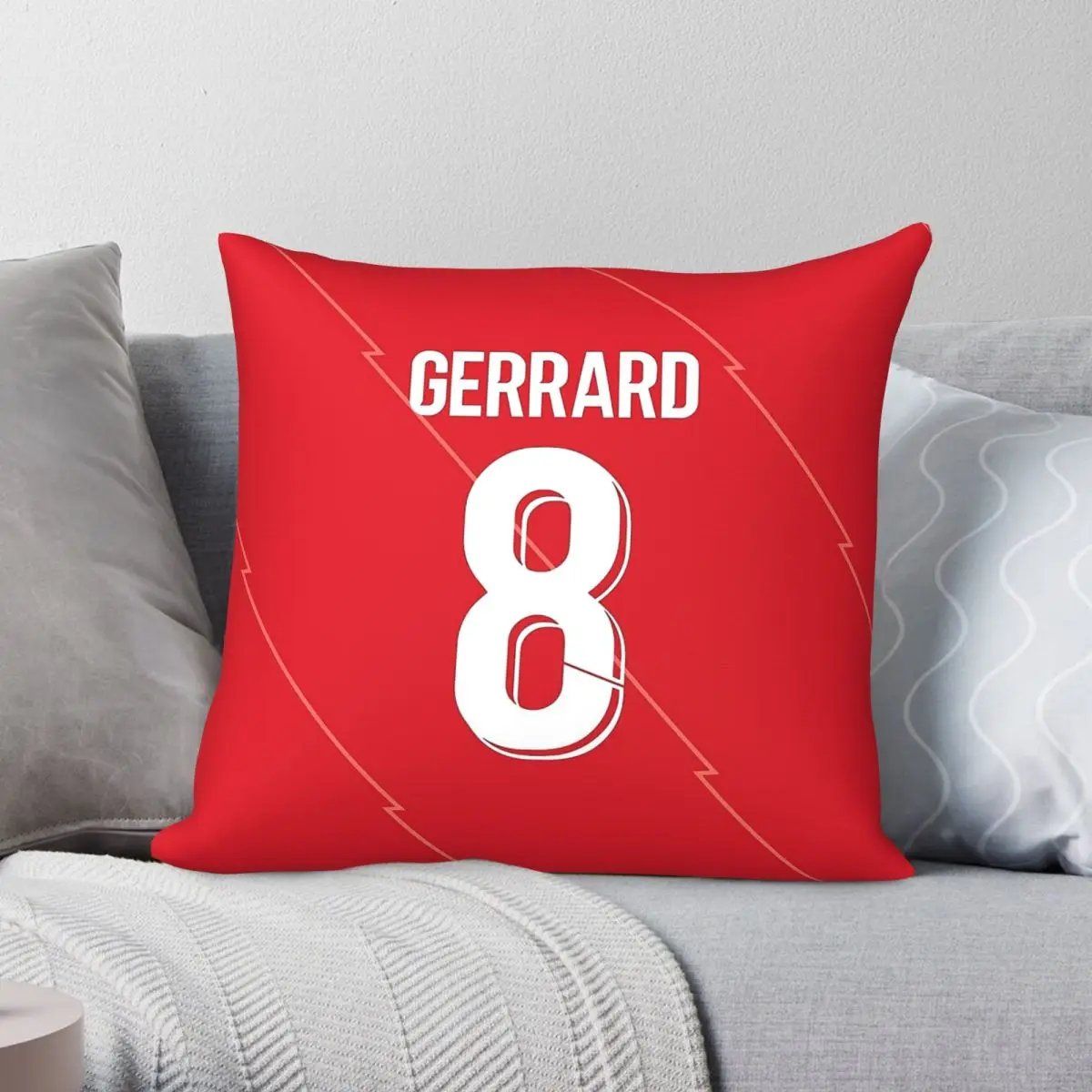 Steven Gerrard Coach Square Pillowcase Polyester Linen Velvet Creative Zip Decorative Bed Cushion Cover 45x45