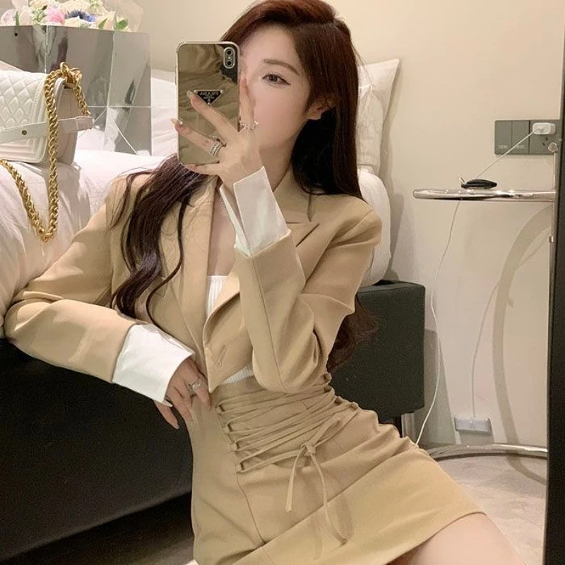 Summer Blazer Suit Skirt Women\'s Matching Sets Sexy Trend 2 Piece Outfits 2024 Set of Two Fashion Pieces for Women Office Skirts