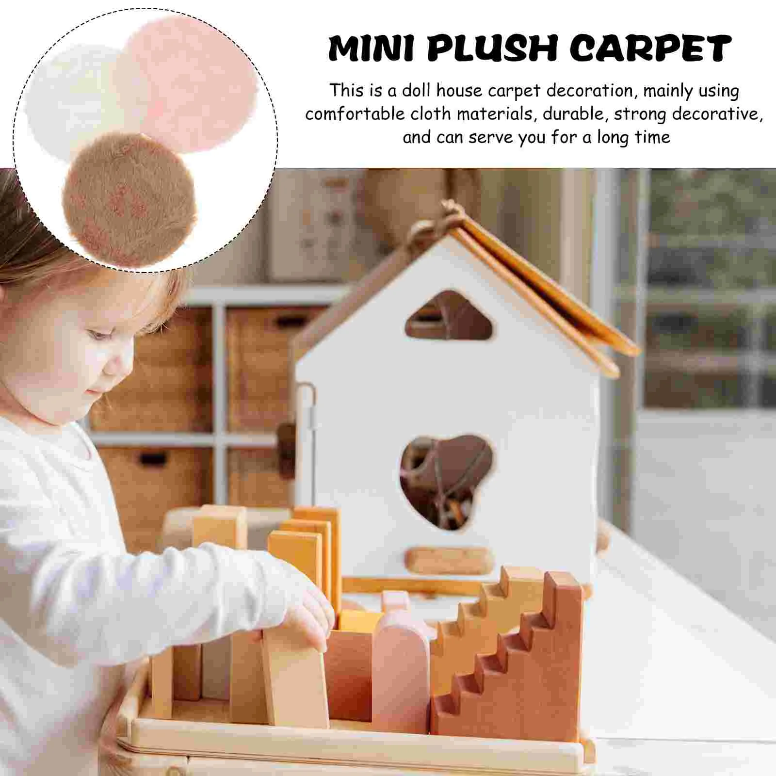 3 pezzi tappeto per casa mini modello arredamento tappeto in miniatura area rotonda cerchio piccoli mobili per casa delle bambole realistici