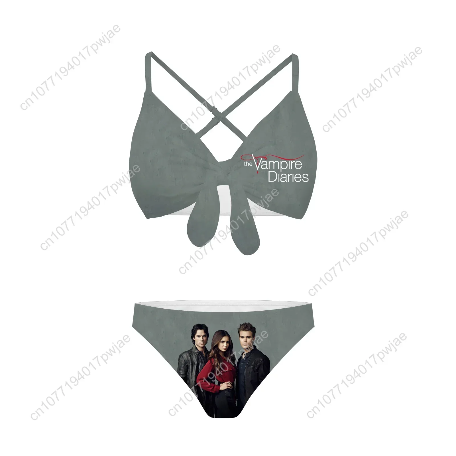 The Vampire Diaries  Bathing Suits Cross Strap Suspenders Swimsuits Womens Bikini Pool Party Beach Swimwear Customized Beachwear