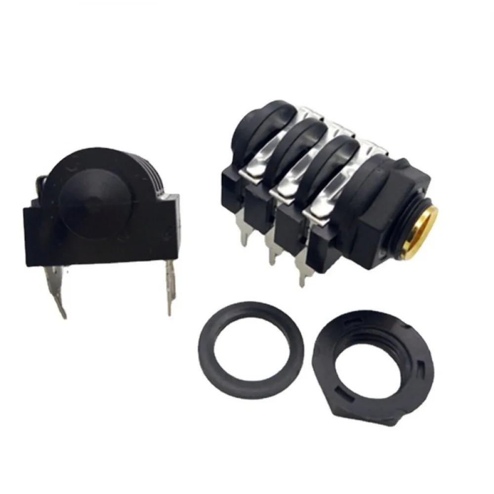 

10PC 6Pin 6.35mm Gold-Plated Microphone Female Stereo Audio Socket Jack Connectors Copper Direct Plug Dual-Channel Female Socket