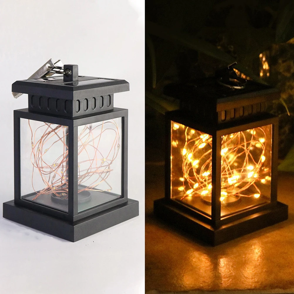 

Outdoor Lanterns IP65 Waterproof Rechargeable Flashing Flame Lights Solar Powered LED Hanging Candle Lanterns