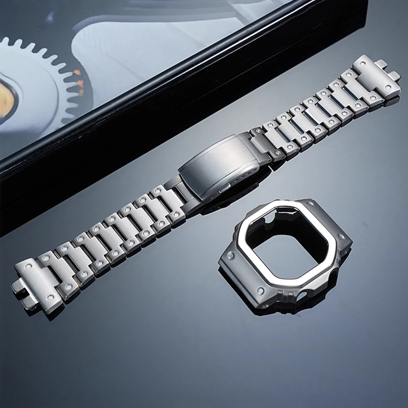 gmw-b5000-cinturino-orologio-in-lega-di-titanio-custodia-per-casio-g-shock-piccolo-blocco-d'argento-3459-gmw-b5000-modifica-ersonalizzata-set-fai-da-te