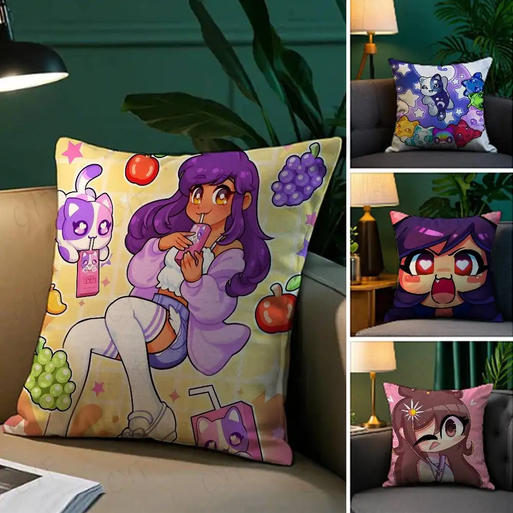 

Cartoon A-Aphmau Decorative Pillow Case Custom Printed Brushed Fleece Pillow, Baby Skin-Touch, Eco-Friendly Dye-Sublimation Cush