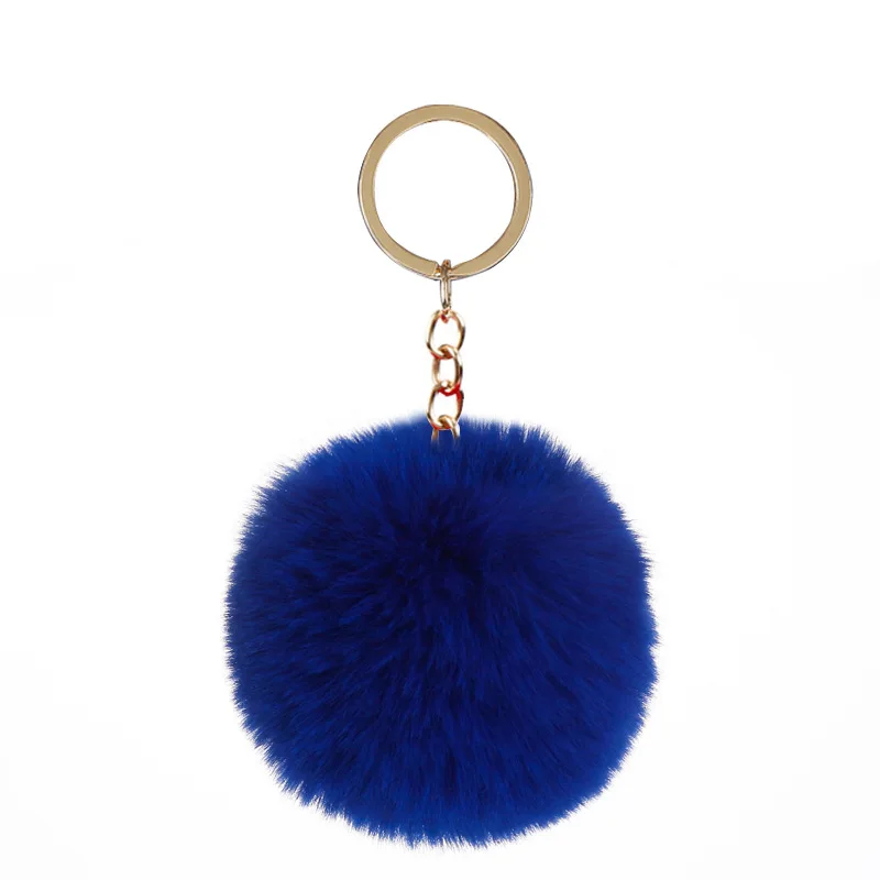 8cm Fluffy Fur Pom Pom Keychains for Women Girls Pompom Pendant Faux Fur-like Ball Keyring Key Chains Rings Charm Bag Gifts