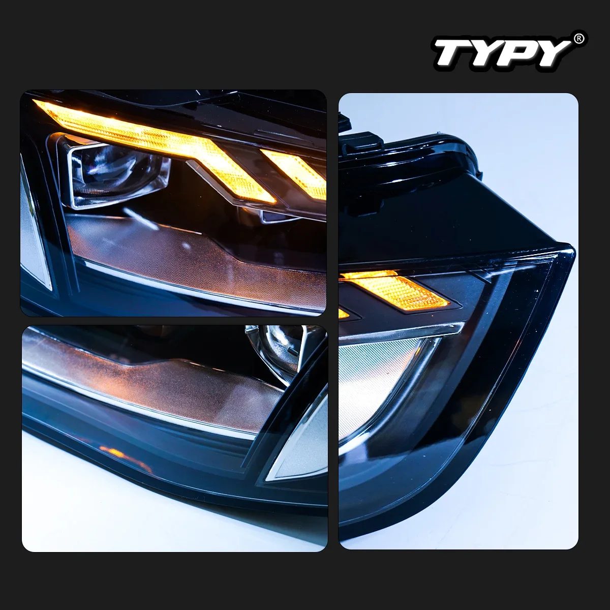 نوع سيارة لأودي A4L LED المصابيح الأمامية A4 2013-2016 ترقية تعديل إلى جديد DRL ديناميكية بدوره إشارة LED المصباح اكسسوارات السيارات #5