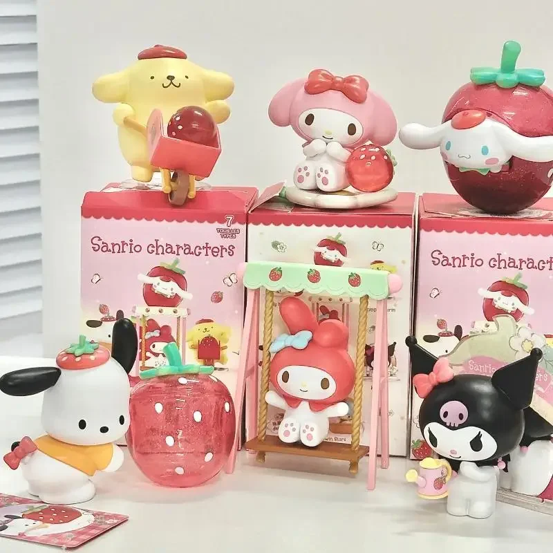 Hot Strawberry Manor Blind Box Sweet Strawberry Paradise Jade Gui Dog Kuromi Cute Desktop Decoration Doll Gift