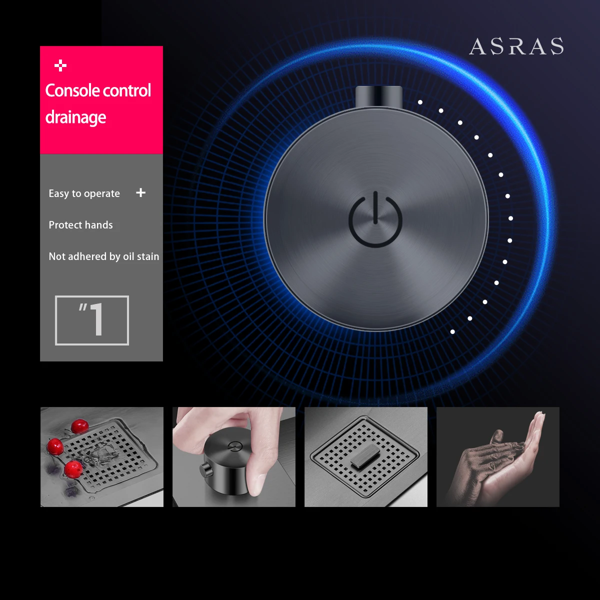 ASRAS Kitchen Sink Nano Kitchen Stainless Steel Single Sink Household Food Purification Sink