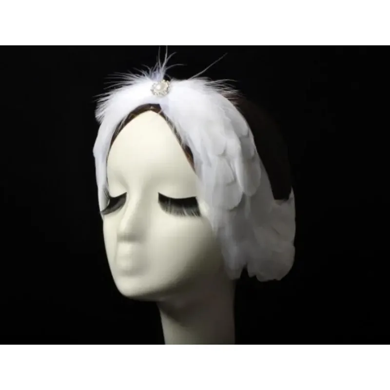 Couvre-chef en plumes de Ballet du lac des cygnes pour femmes, couvre-chef de princesse fait à la main, accessoires pour cheveux pour enfants et adultes, nouvelle collection