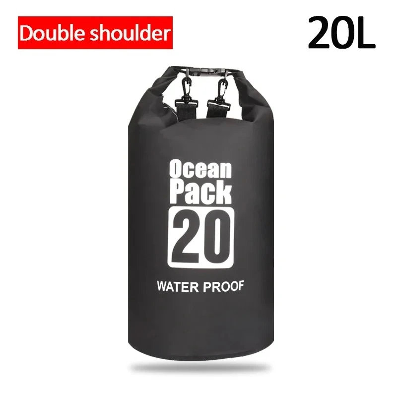 Droge PVC waterdichte tassen voor dames en heren, 2L/5L/10L/20L/30L, outdoor zwememmertassen, raftassen