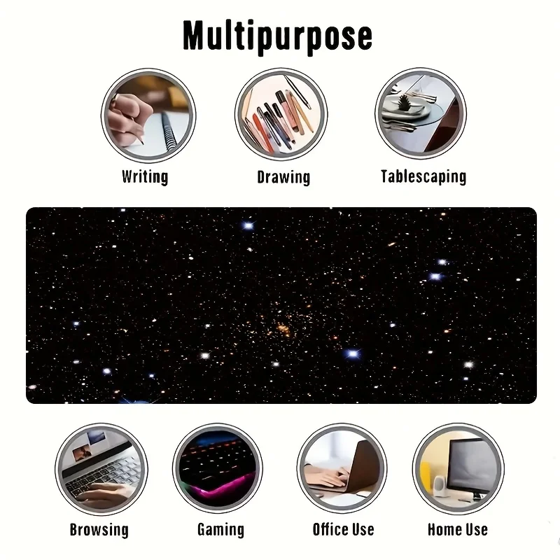 لوحة ماوس بتصميم مساحة من Star Cluster، ملحقات مكتبية كبيرة مطاطية مضادة للانزلاق للمكتب والألعاب، سجادة ديكور للوحة المفاتيح #5