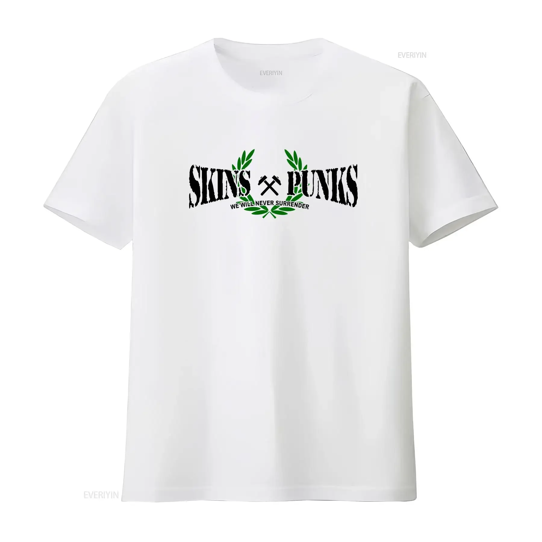 SKINS PUNKS WE WILL NEVER SURRENDER T SHIRT New S 3XL Working Class Punk vintage Washed Soft Unisex Casual Slightly fashion
