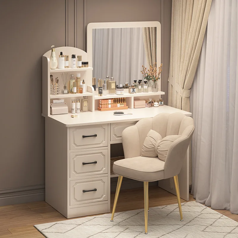

European Storage Small Dressing Table Led Stool Illuminated Makeup Vanity Drawers Seat Coiffeuse Avec Miroir Bedrooms Furniture