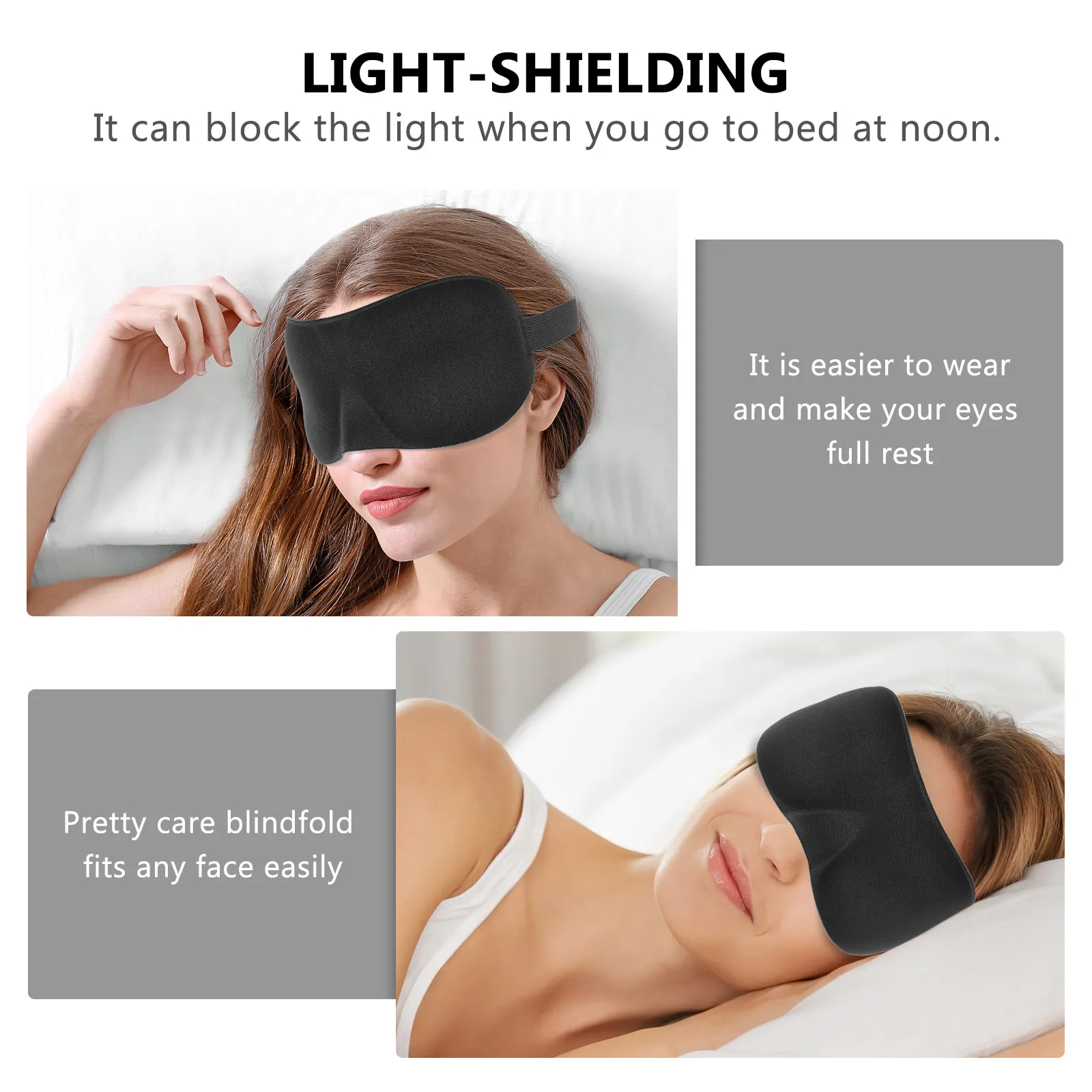 3Pcs High Quality Stereoscopic Nap Eye Masks Soft Comfortable Sleep Eye Patches for Travel Office Home Use Promote Better Sleep