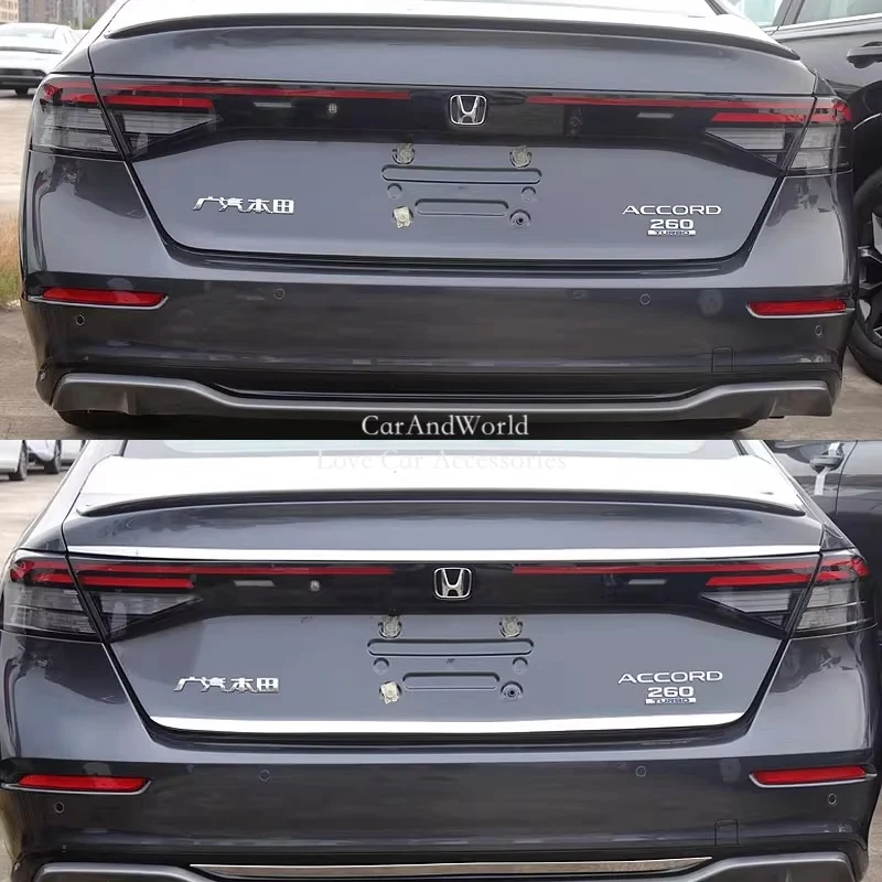 For Toyota Accord 11th 2024 2025 Rear Trunks Strip Tail Door Lights Bumper Garnish Trims Stainless Steel Molding Car Accessories