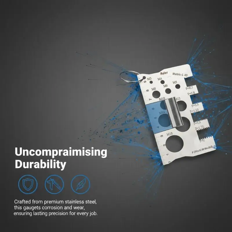 

Измеритель шага резьбы, линейка-гauge для измерения резьбы болтов и гаек, метрический измерительный инструмент для обработки и нарезания резьбы, угломер