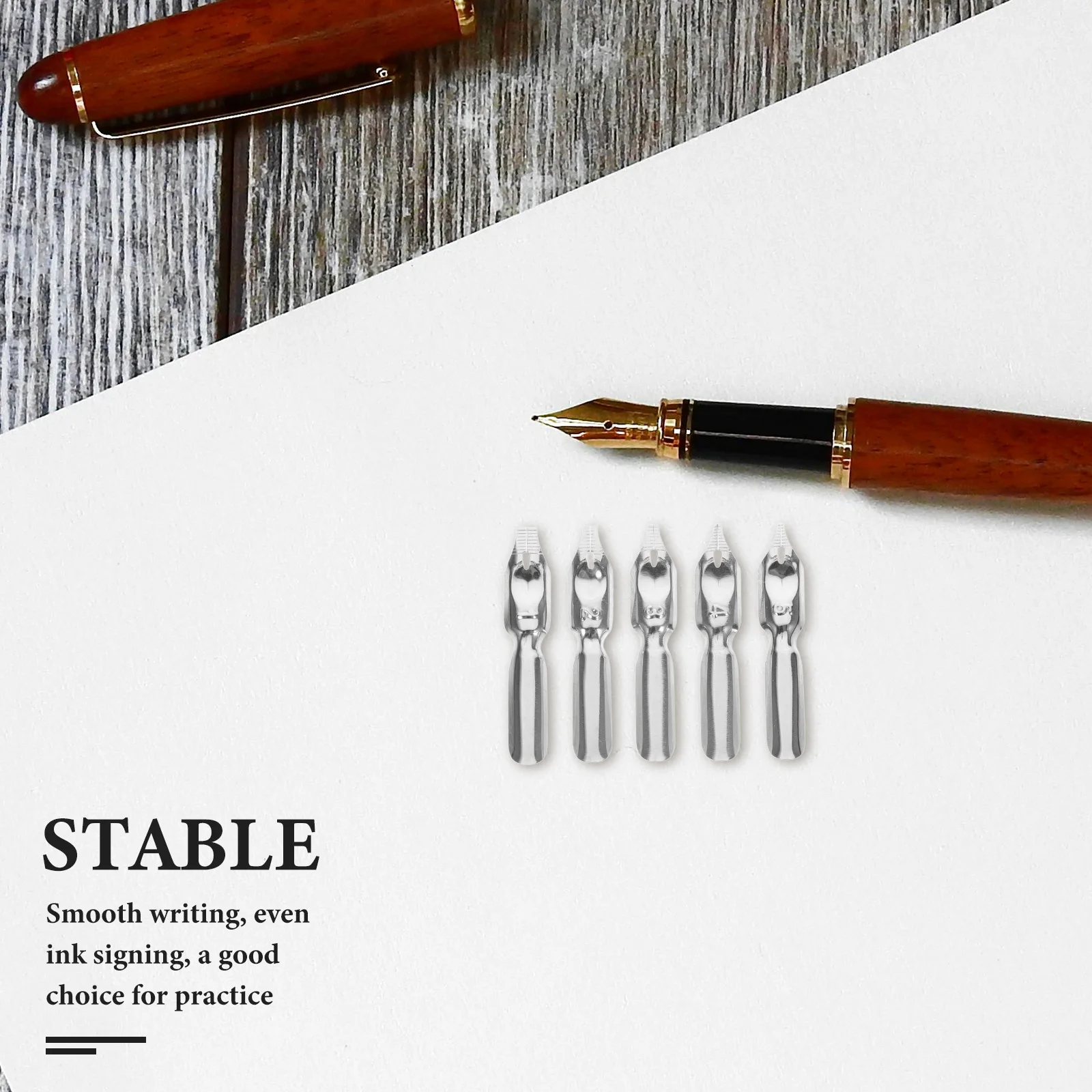 

5pcs Dip Replacement Steel Calligraphy Pen Nibs Smooth Writing Signing Practice Durable Universal Fountain Pen Supplies Art