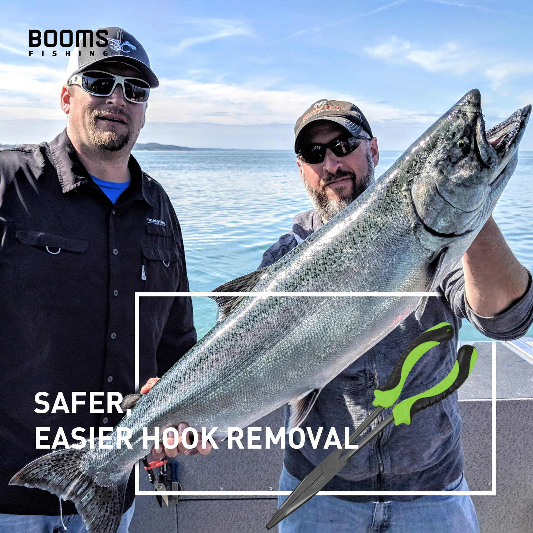 Booms Fishing F05 Angelzange, 28 cm langer Nasenhakenentferner mit Anti-Verlust-Hängeband, Kohlenstoffstahl, Salzwasser-Tackle-Werkzeug – Detail 1