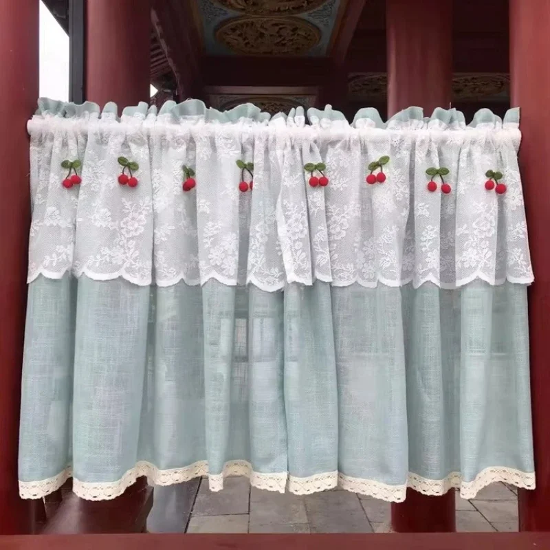 Kitchen Short Curtain Half Curtain Door Curtains For Living Dining Room Bedroom Shading Screen Blocking Curtain Window Screen