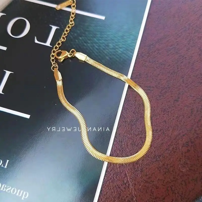 Classic Snake Bone Chain Anklet for Women Girls Adjustable Summer Beach Chain Anklet Bracelet For Women Jewelry Exquisite Gift