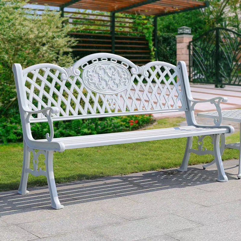 Chaise de parc extérieur patio balcon banc chaise décontracté simple dossier banc rangée chaise