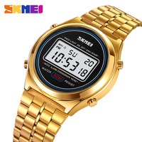 SKMEI 2146 Back Light Display Stopwatch Digital Sport Watches Stainless Steel Men Waterproof Date Alarm Wriswatch reloj hombre