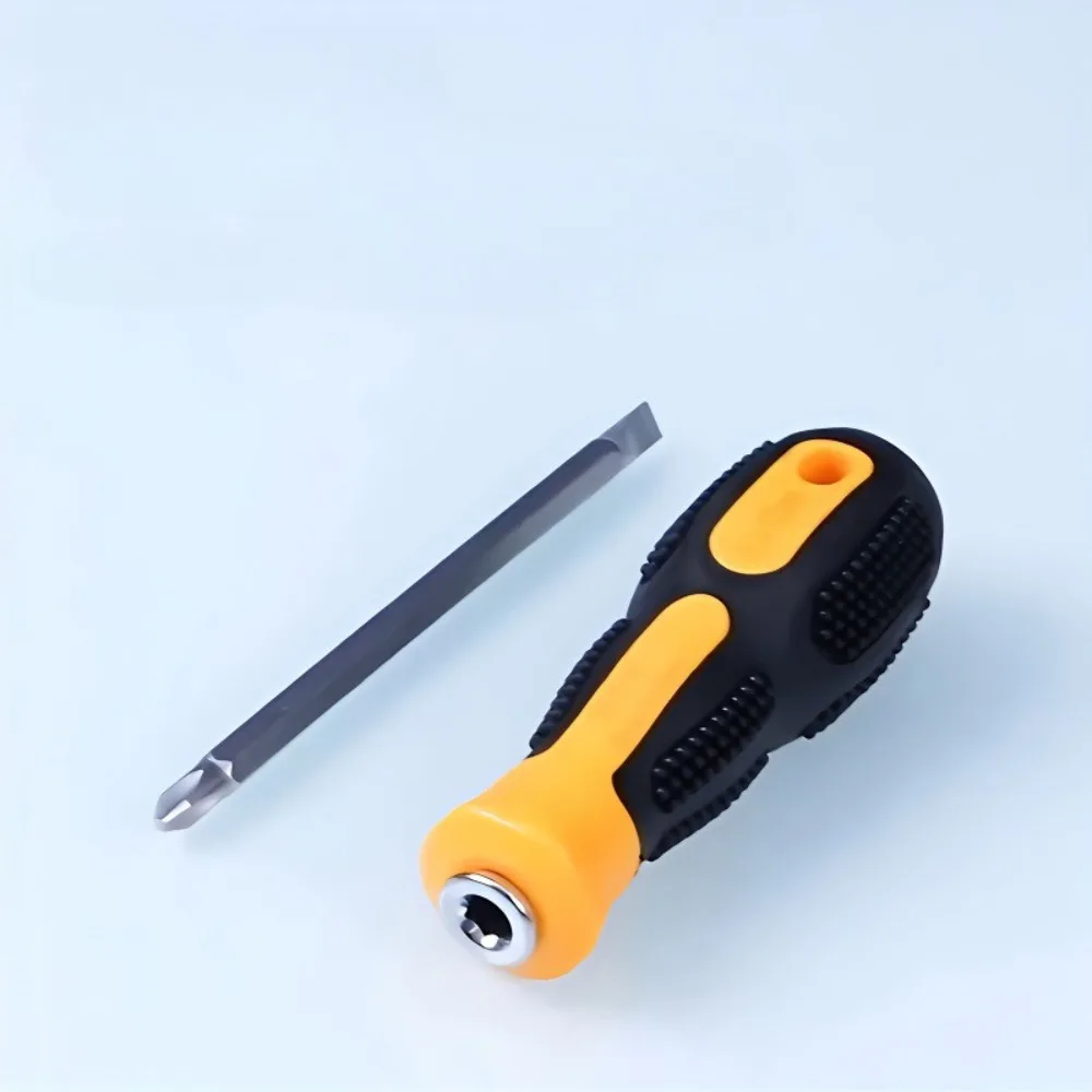 Mehrzweck-Schraubendreher mit einziehbarem, starkem Magnet-Bit, rutschfester manueller Schraubendreher für Kreuzschlitz- und Flachkopfschrauben