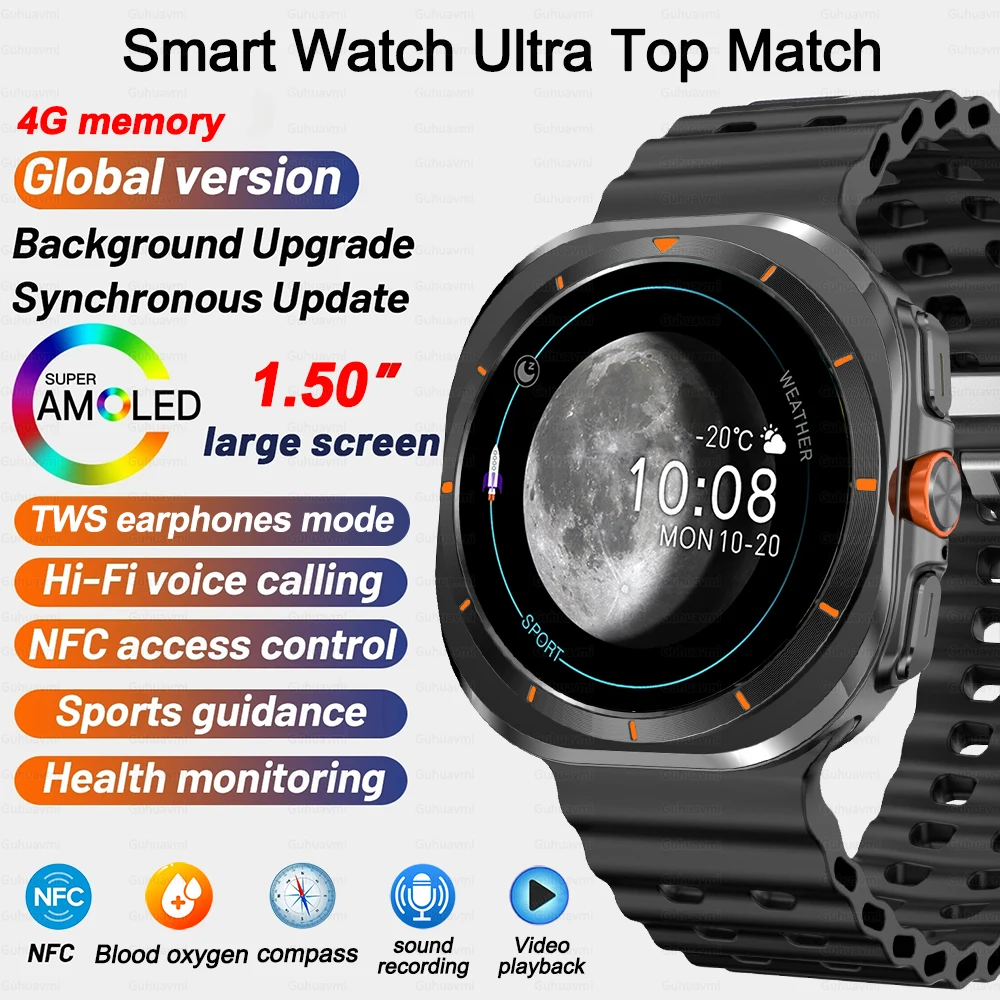 1.50 "amoled Bildschirm 47mm dt Ultra Smart Watch Männer Serie 8 NFC magnetische Aufladung lokale Musik Smartwatch für Huawei Xiaomi Frauen