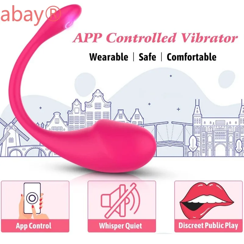 ช่องคลอดบลูทูธ APP AV vibrator กระตุ้น clitoral G-spot anal นวดเพศหญิงของเล่นชุดชั้นในสวมใส่ ball