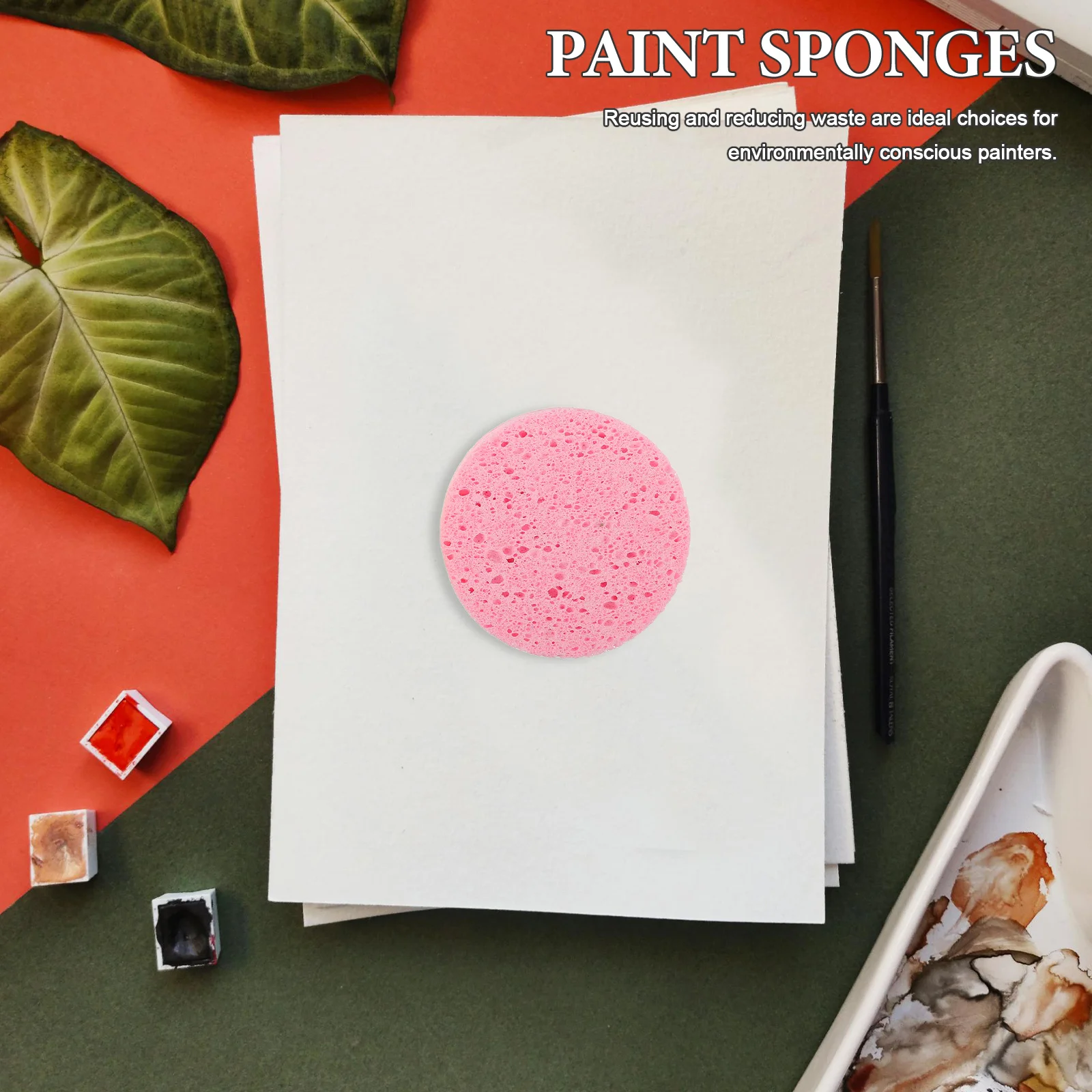 

4Pcs Watercolor Painting Sponges Ultra Absorbent Round Craft Sponges for Cleaning Paint Brushes Watercolor Tools Artist Sponge