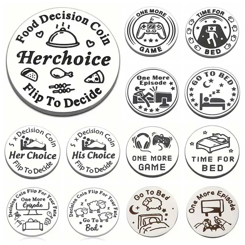 

Fun Stainless Steel Decision Coin - Cure for Indecisiveness, Must-Have for Couples & Roommates,Party Game