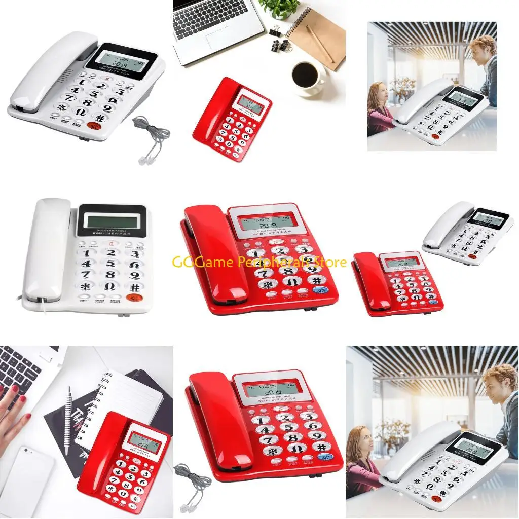 U55B Large Button Phone for Seniors Corded Phone Noise Reduction Phone Call Display