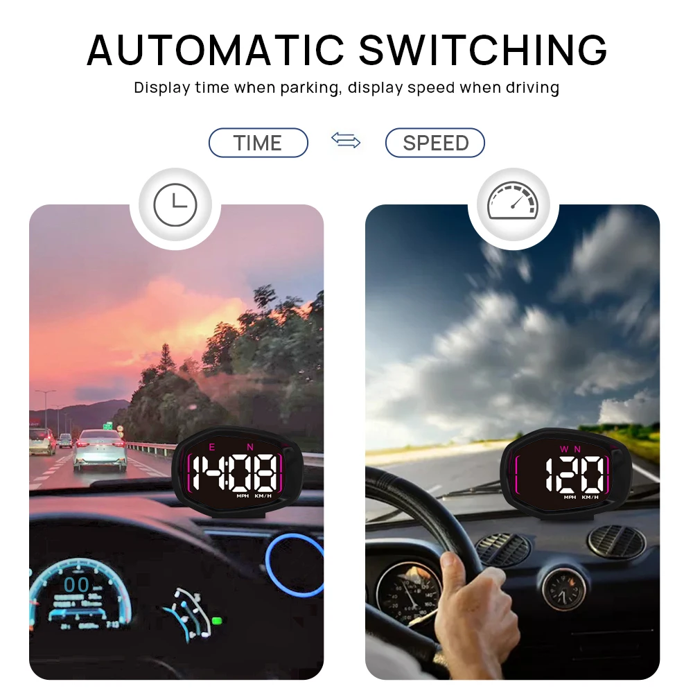 KWHUD Hud проекционный дисплей GPS цифровой спидометр для автомобильных часов время измерители скорости датчики авто электронные аксессуары гаджеты
