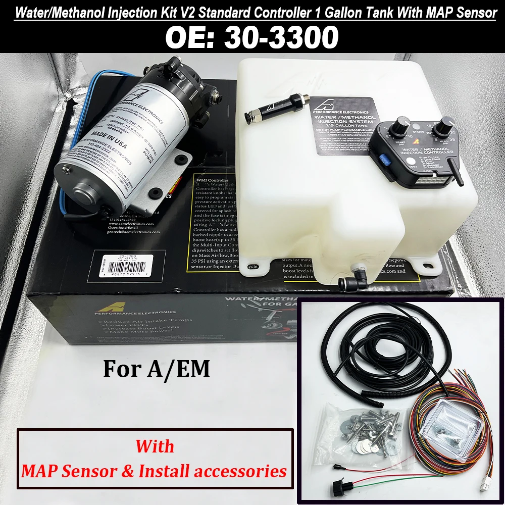 30-3300 303300 Water/Methanol Injection Kit V2 Standard Controller 1 Gallon Tank With MAP Sensor 30 3300 High Quality For AEM