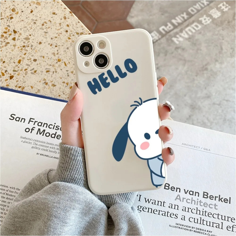 cute cartoon P-pochacco Phone Case For Iphone 11 13 14 Pro Max X Xr Xs Max Se2020 12mini White Cover Case