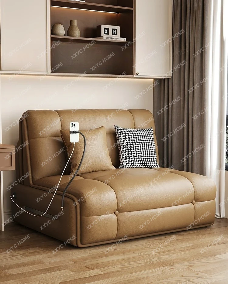 sofa bed  Voice electric intelligent remote control small apartment, dual-purpose foldable living room bedroom study sofa bed