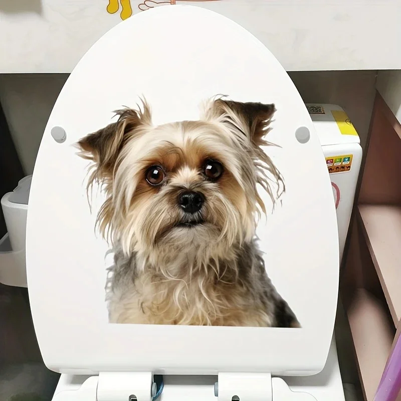 MT1466# Yorkshire Terrier Waterproof Bathroom Decal - Self-Adhesive, Toilet Sticker for  Home Decor Vinyl Car Decals