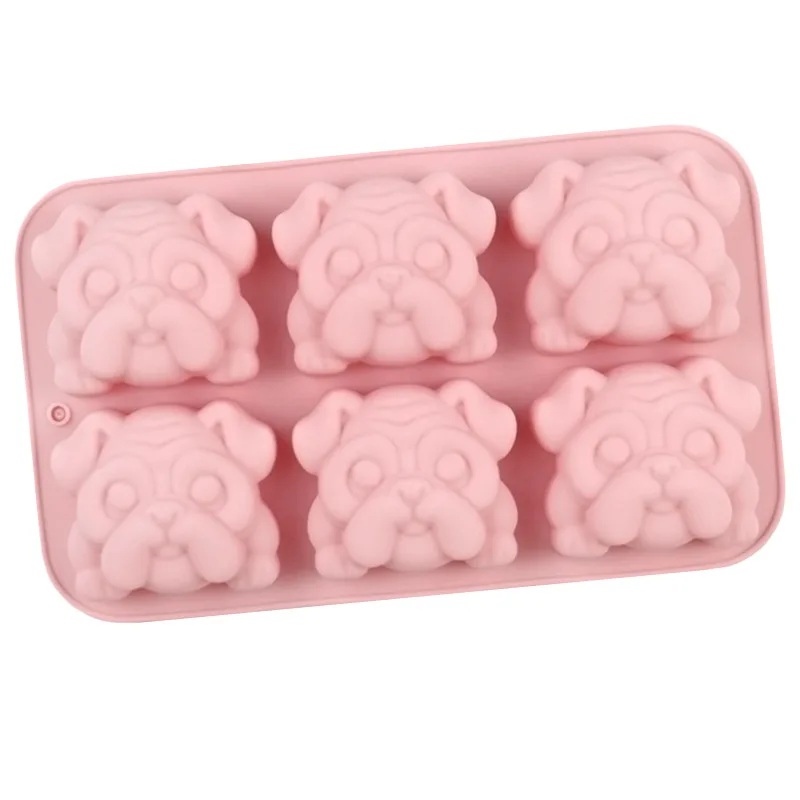 

6 собак Shar Pei, мультяшная силиконовая форма для торта, форма для шоколада ручной работы XG749