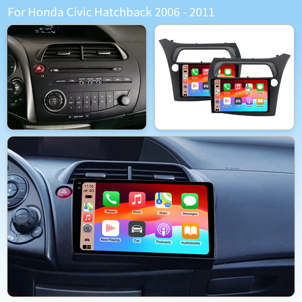 2K Android 16 For Honda Civic Hatchback 2006-2011 Car Radio Multimedia Player Navigation 2 Din Stereo DVD Wifi Head Unit Speaker