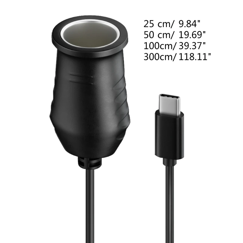 Type-C オス 15V 車のシガー ライター アダプター USB C オス 車のシガー ライター ソケット メス変換ケーブル