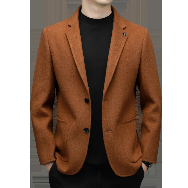 3-A145   [Shake the same style] Autumn and winter men'ool double-sided woolen coatt business casual western clothing coat