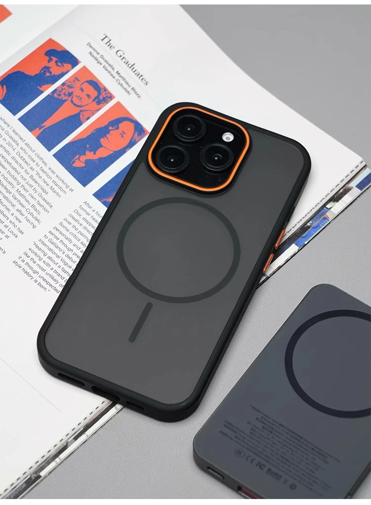 Luxuriöse Matte Durchsichtige Stoßfeste Magnetische Hülle für iPhone 18 17 16 Pro Max 15 14 13 12 für Magsafe Kabelloses Laden – Detail 12