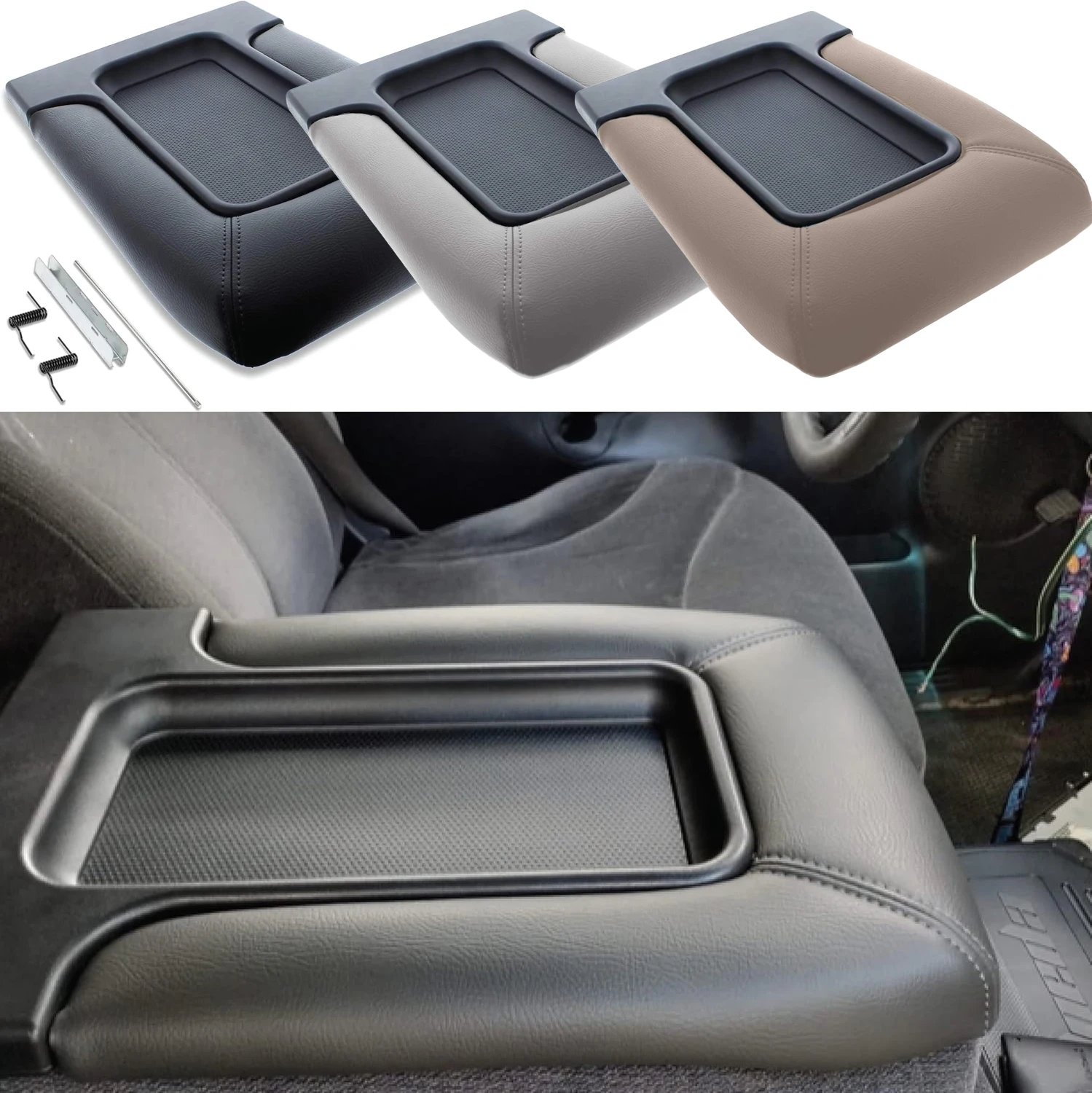 

Center Console Lid Replacement Kit for 1999-2007 Silverado Sierra Avalanche Suburban Yukon, Replace OEM 19127364