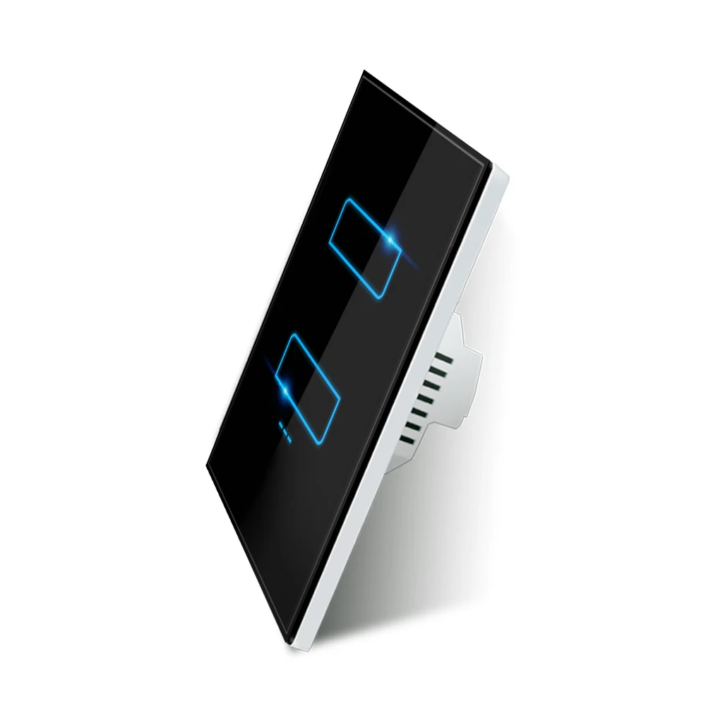 Zigbeeスマートホームタッチスクリーンライトスイッチオーストラリア規格2ギャング1ウェイLEDスイッチWifiスマートフォンアプリリモート